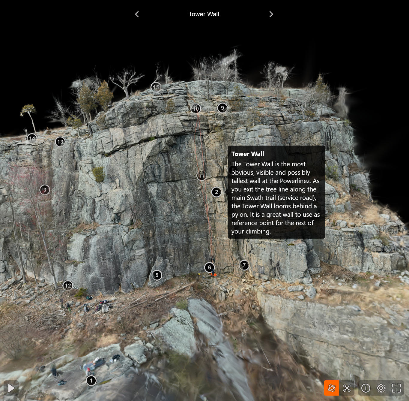 Image of a climbing crag