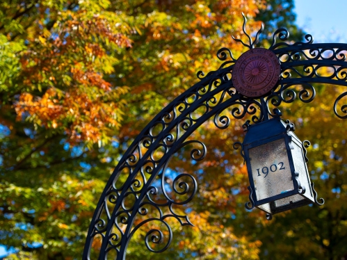 1902 gate against a blue sky