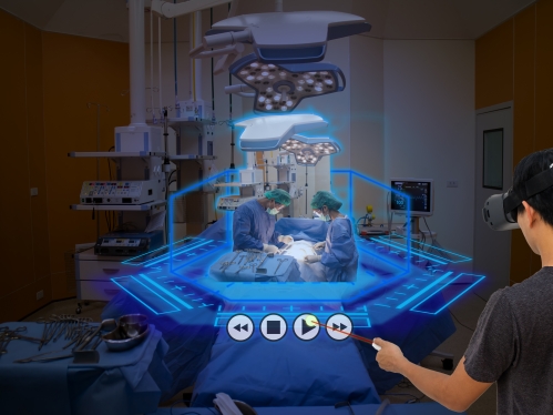 Person using medical VR simulation