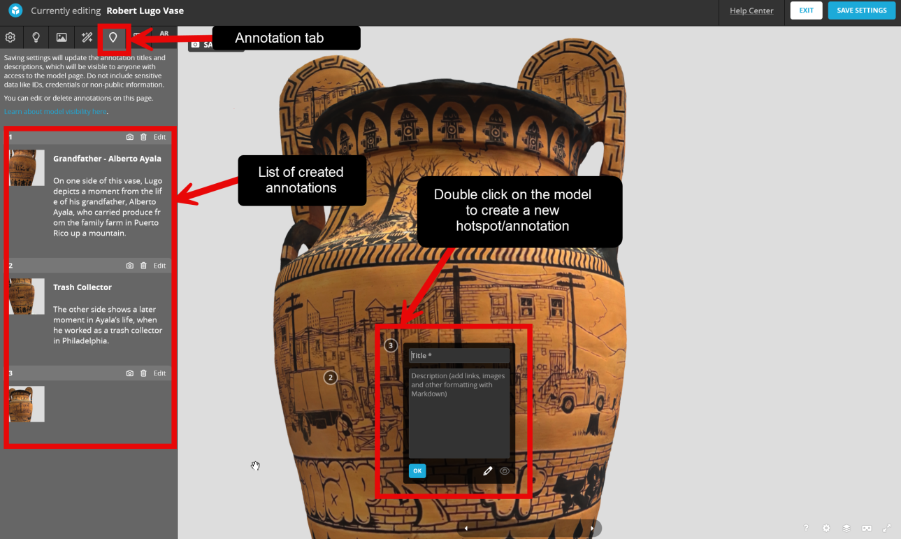 3D Media for Instruction - Annotating your 3D Model | University Online ...